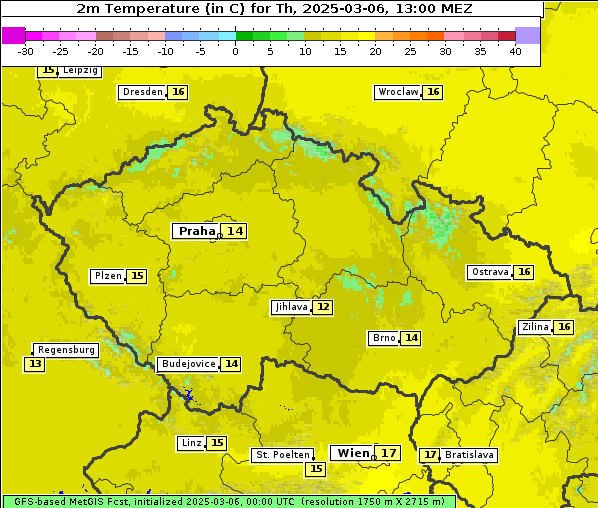 Temperatur, 6. 3. 2025