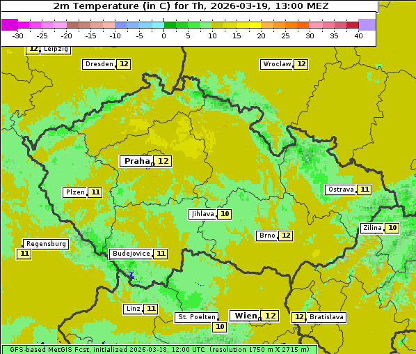 Temperatur, 19. 3. 2026