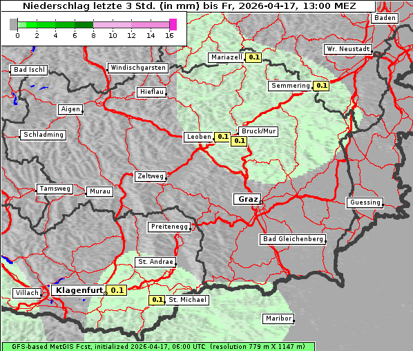 Niederschlag, 17. 4. 2026