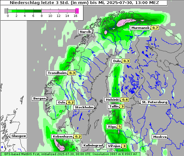 Niederschlag, 30. 7. 2025