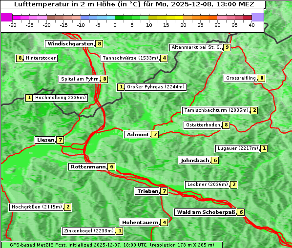 Temperatur, 8. 12. 2025