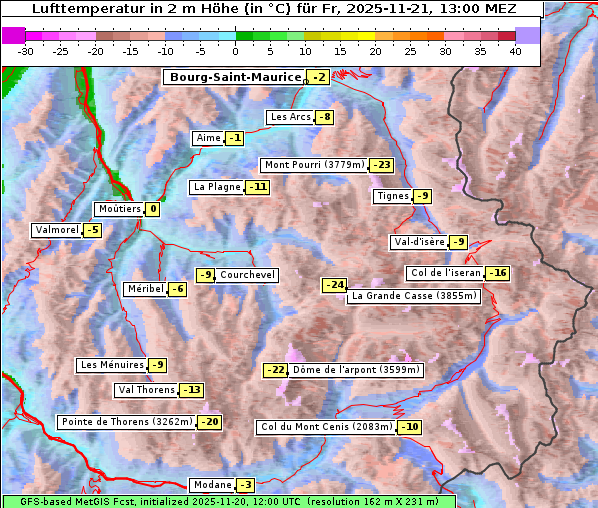 Temperatur, 21. 11. 2025