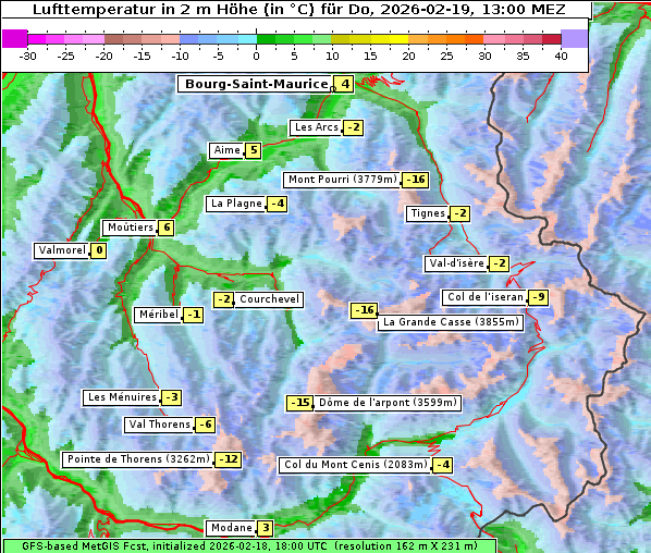Temperatur, 19. 2. 2026