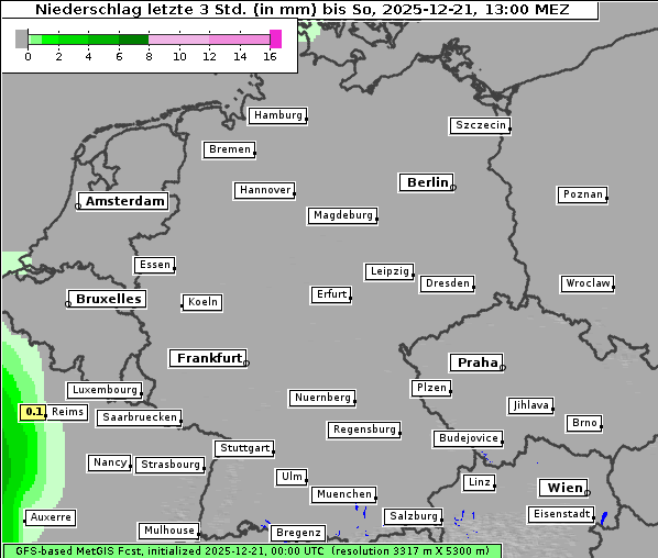 Niederschlag, 21. 12. 2025
