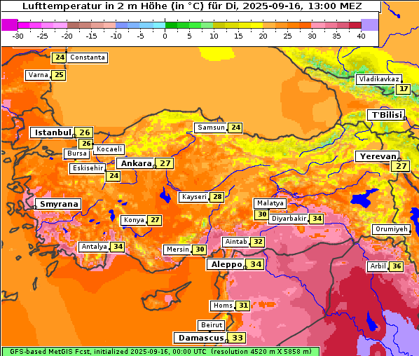 Temperatur, 16. 9. 2025