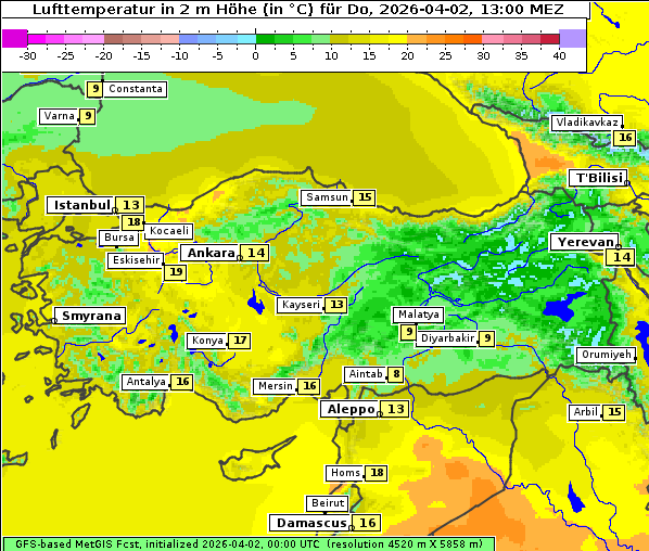 Temperatur, 2. 4. 2026