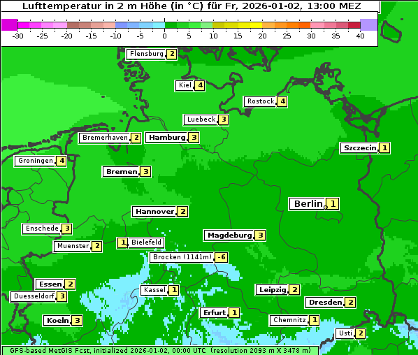 Temperatur, 2. 1. 2026