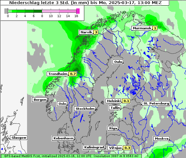 Niederschlag, 17. 3. 2025