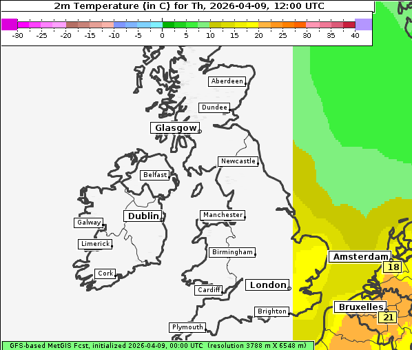 Temperatur, 9. 4. 2026
