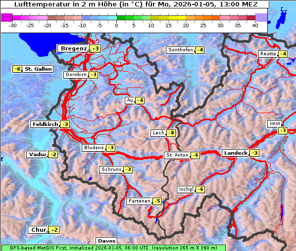 Temperatur, 5. 1. 2026