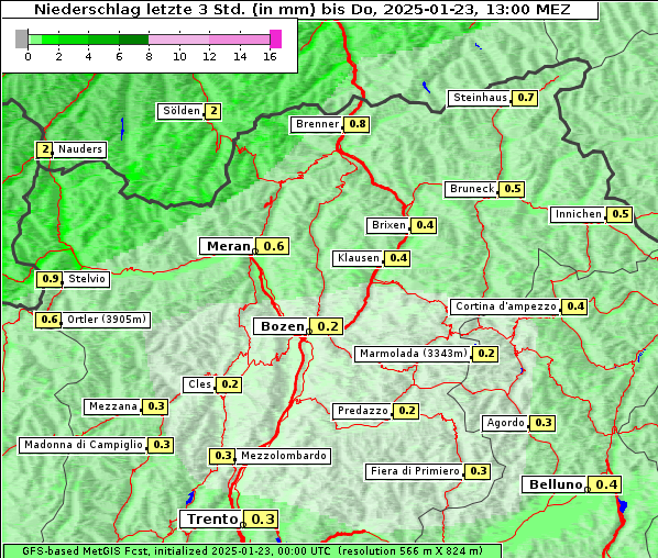 Niederschlag, 23. 1. 2025