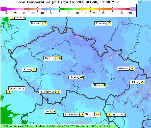 Temperatur, 8. 1. 2026