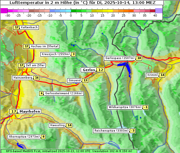 Temperatur, 14. 10. 2025