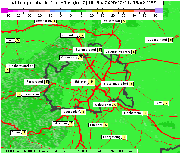 Temperatur, 21. 12. 2025