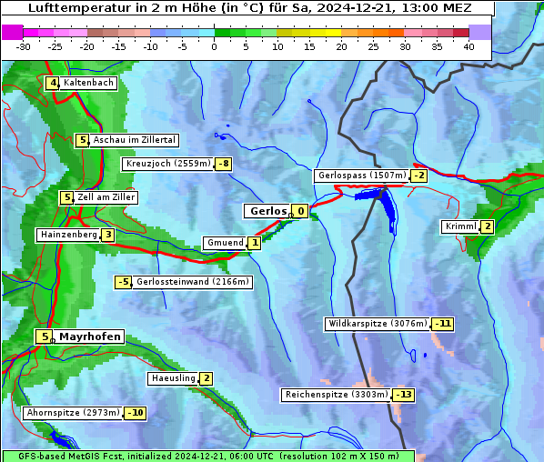 Temperatur, 21. 12. 2024