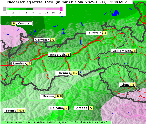 Niederschlag, 17. 11. 2025