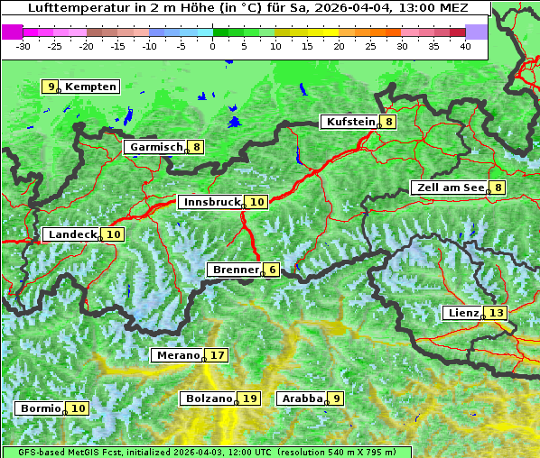 Temperatur, 4. 4. 2026