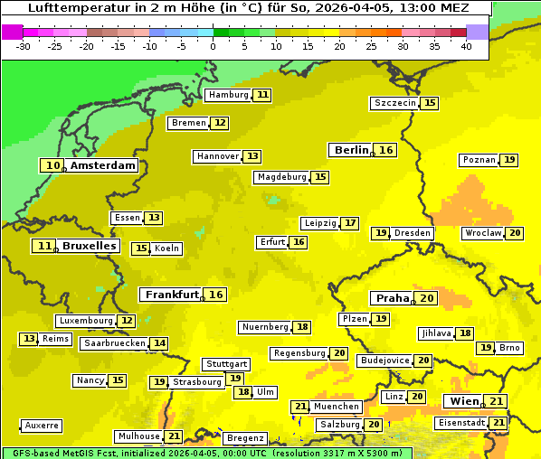 Temperatur, 5. 4. 2026