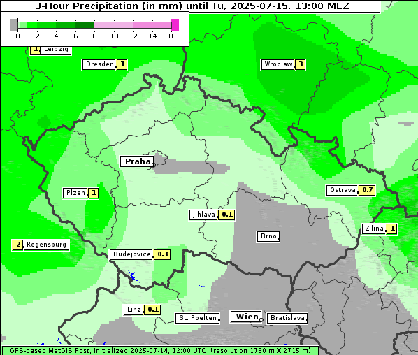 Niederschlag, 15. 7. 2025