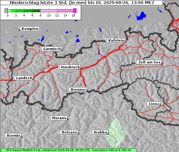 Niederschlag, 26. 8. 2025