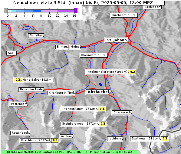 Neuschnee, 9. 5. 2025