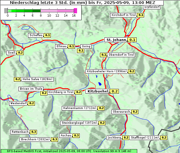 Niederschlag, 9. 5. 2025