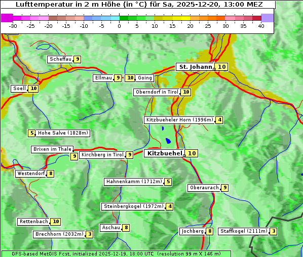 Temperatur, 20. 12. 2025