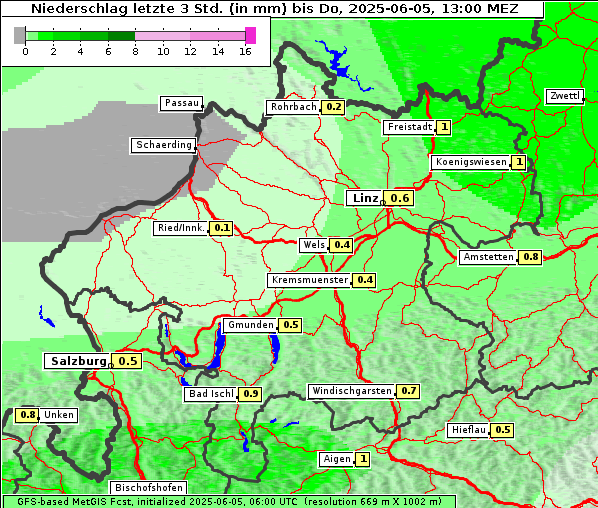 Niederschlag, 5. 6. 2025