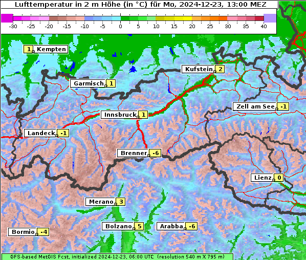 Temperatur, 23. 12. 2024