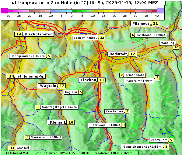 Temperatur, 15. 11. 2025