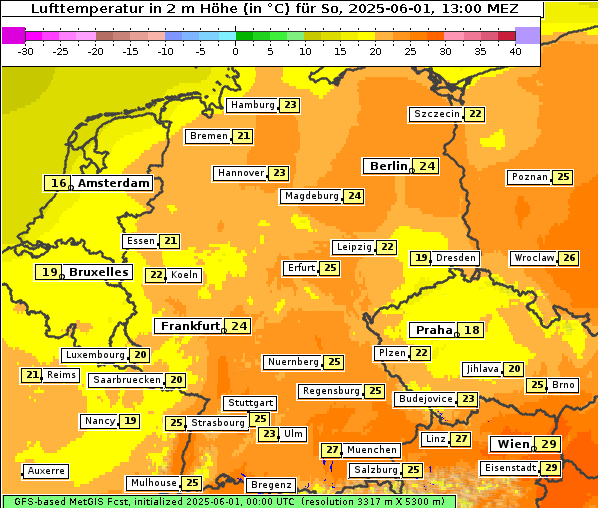 Temperatur, 1. 6. 2025