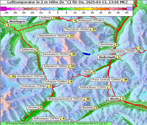 Temperatur, 13. 3. 2025