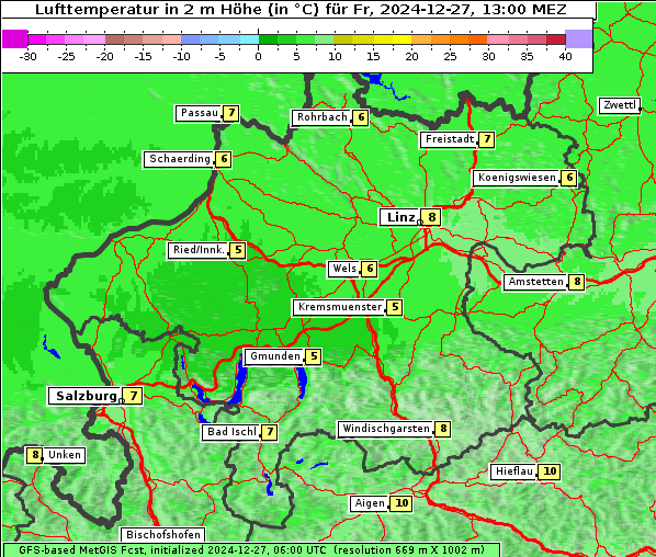 Temperatur, 27. 12. 2024