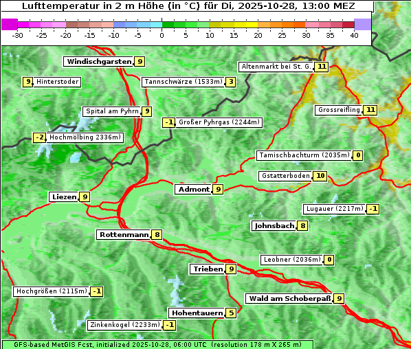 Temperatur, 28. 10. 2025