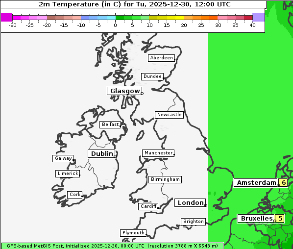 Temperatur, 30. 12. 2025