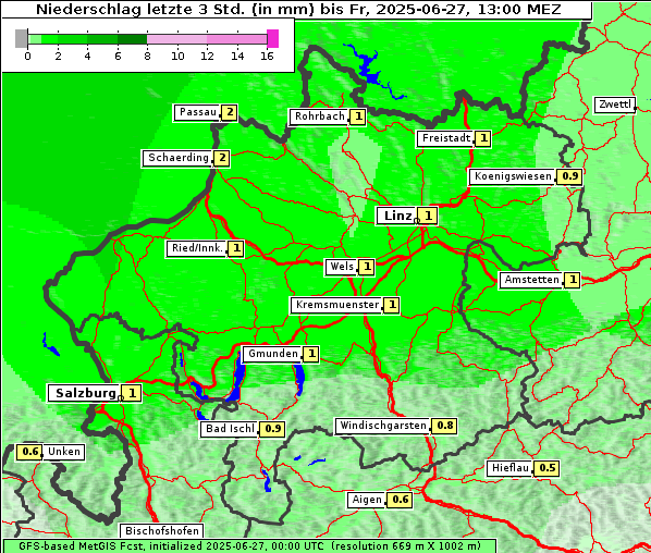 Niederschlag, 27. 6. 2025