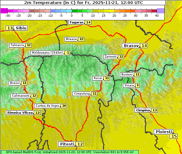 Temperatur, 21. 11. 2025