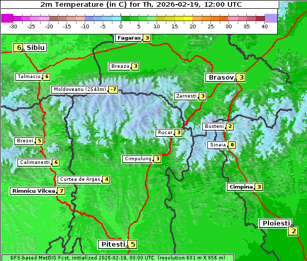 Temperatur, 19. 2. 2026