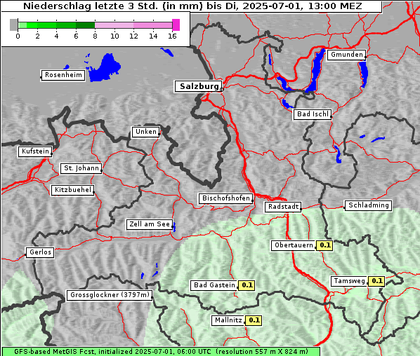 Niederschlag, 1. 7. 2025