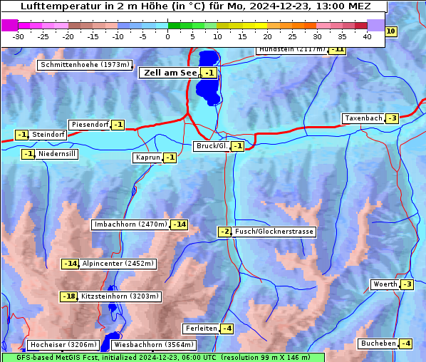 Temperatur, 23. 12. 2024