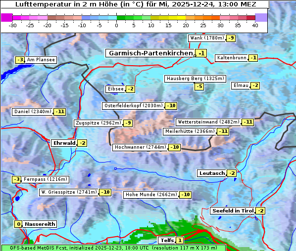 Temperatur, 24. 12. 2025