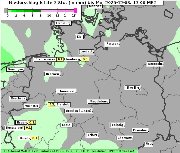 Niederschlag, 8. 12. 2025