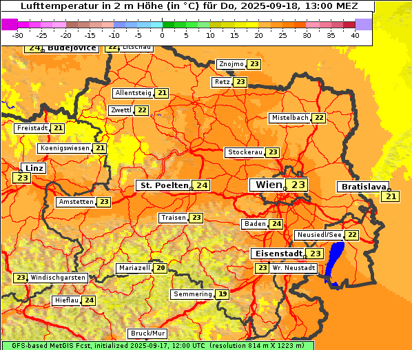Temperatur, 18. 9. 2025