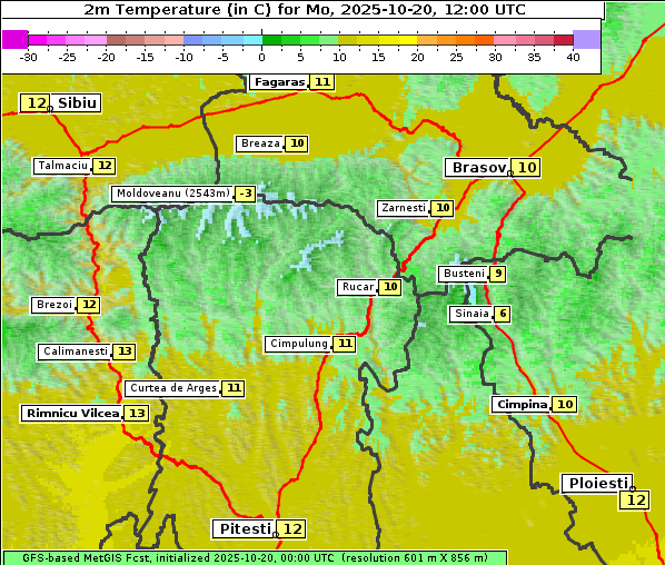 Temperatur, 20. 10. 2025