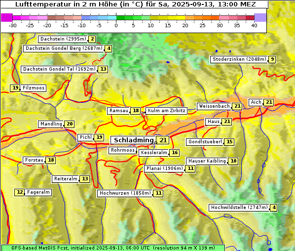 Temperatur, 13. 9. 2025