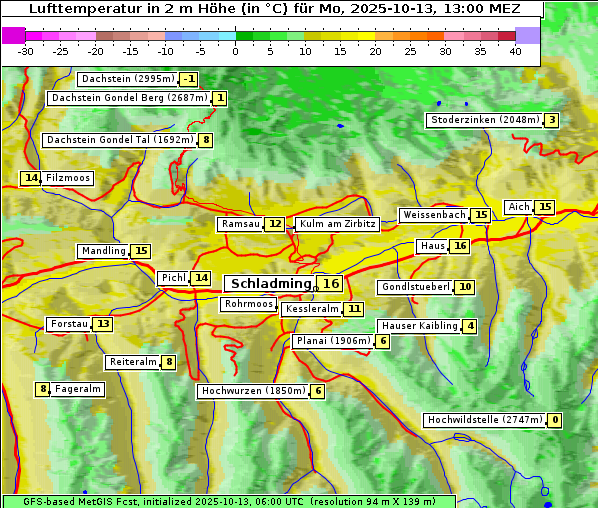Temperatur, 13. 10. 2025