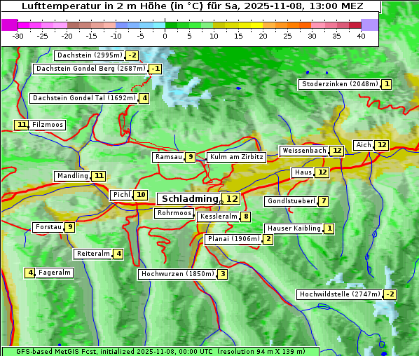 Temperatur, 8. 11. 2025