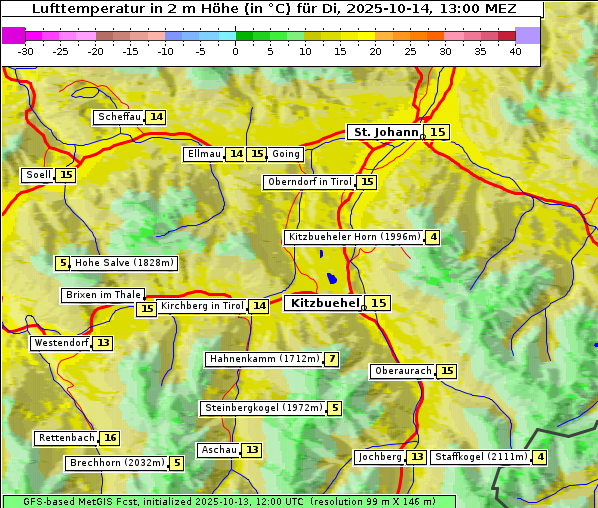Temperatur, 14. 10. 2025