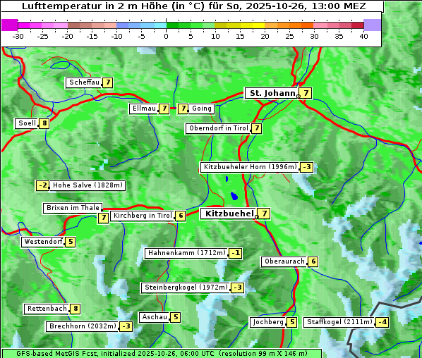 Temperatur, 26. 10. 2025