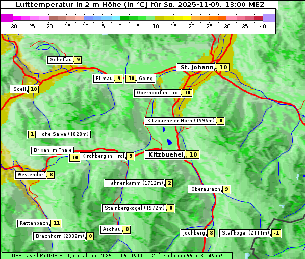 Temperatur, 9. 11. 2025